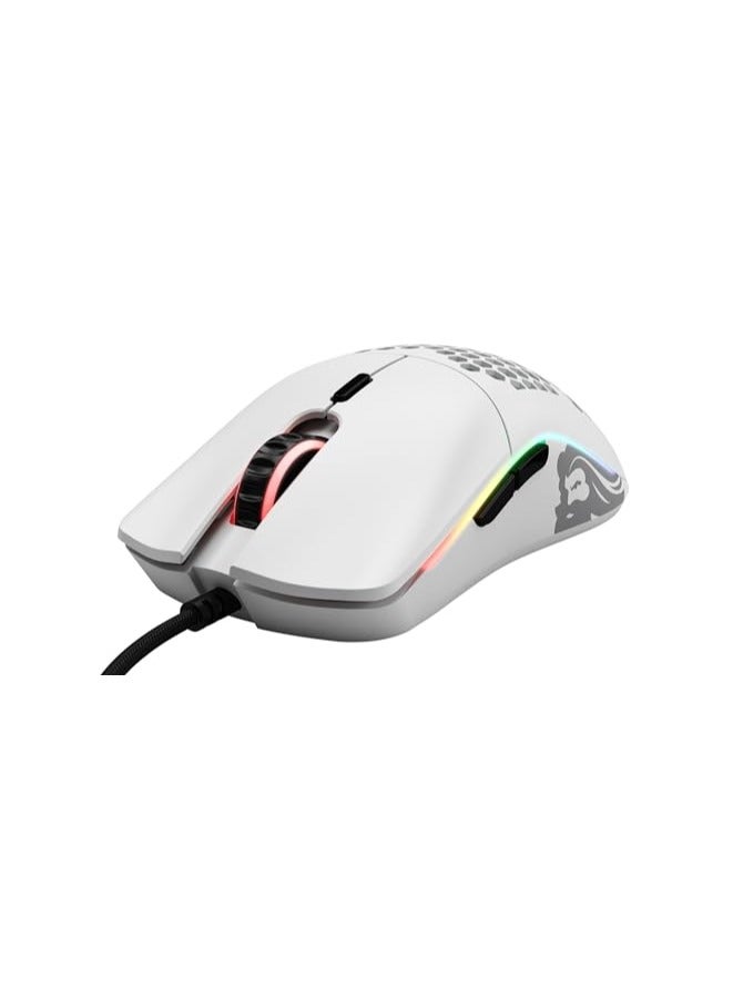 Model O Wired Gaming Mouse - RGB 67g Lightweight Ergonomic - Backlit Honeycomb Shell Design Mice (Matte White)