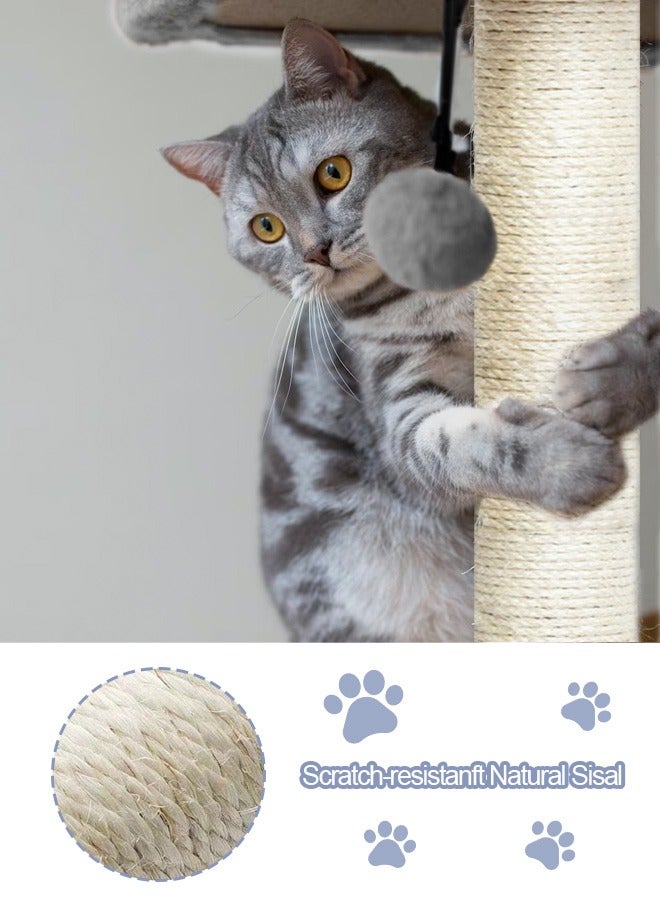 Cat Tree with Toy, Cat Tower condo for Indoor Cats, Cat House with Padded Plush Perch,Sisal Scratching Posts