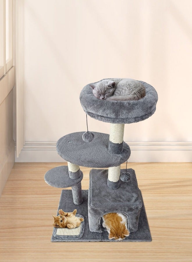 Cat Tree with Toy, Cat Tower condo for Indoor Cats, Cat House with Padded Plush Perch,Sisal Scratching Posts