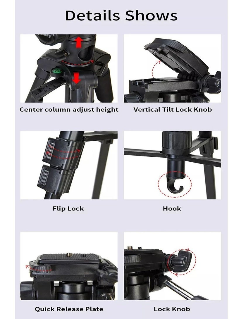 Professional Aluminium Tripod Monopod for All DSLR Cameras Lightweight Tripod Stand 360 degree 3 way Head Travel Phone Stand Aluminum
