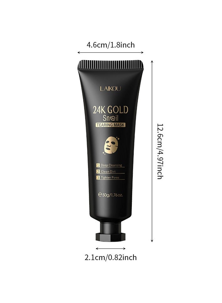 24K Gold Foil Peel-Off Mask, Tube, Hydrating, Moisturizing, and Refines Pores