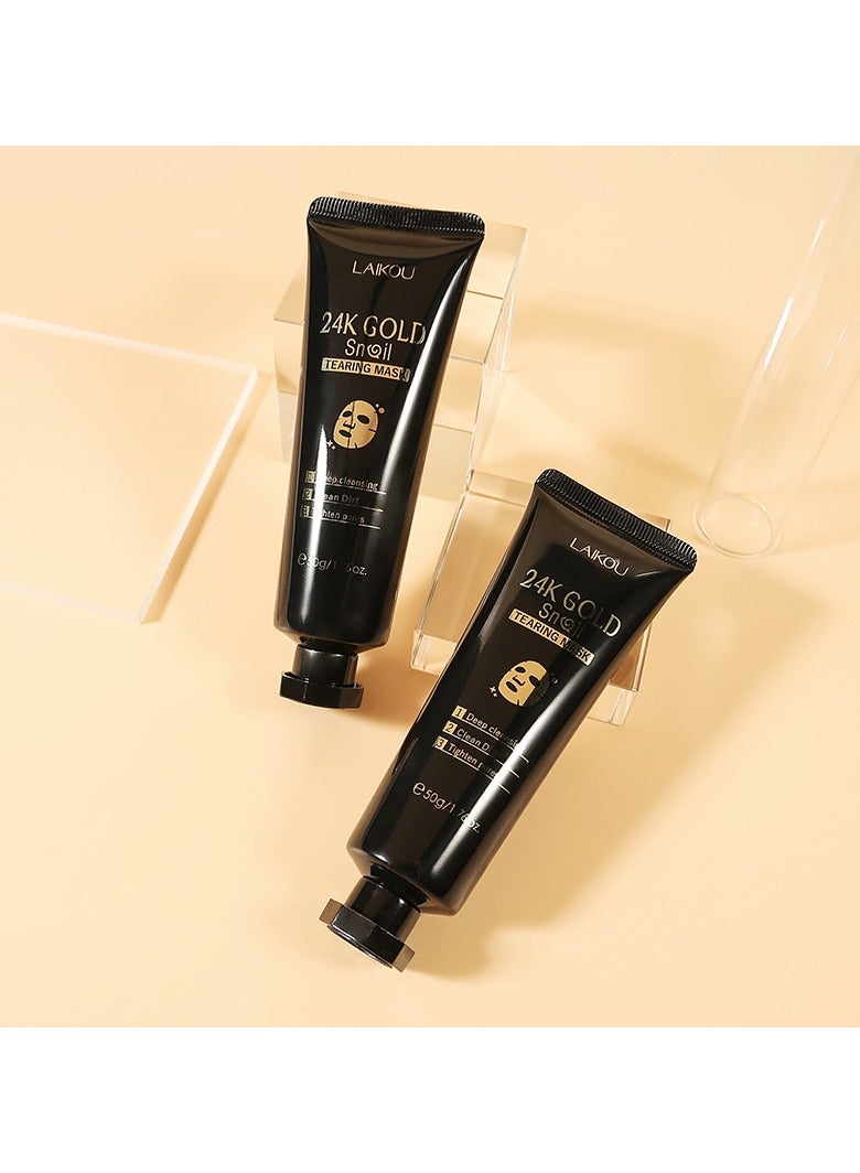 24K Gold Foil Peel-Off Mask, Tube, Hydrating, Moisturizing, and Refines Pores