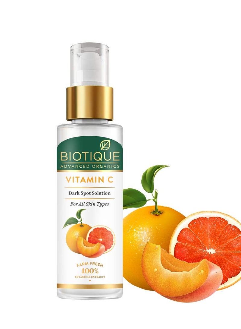 Biotique Vitamin C Dark Spot Solution Serum 30ml Brightening, Radiant Skin, Reduce Pigmentation All Skin Tone SLS & Paraben Free