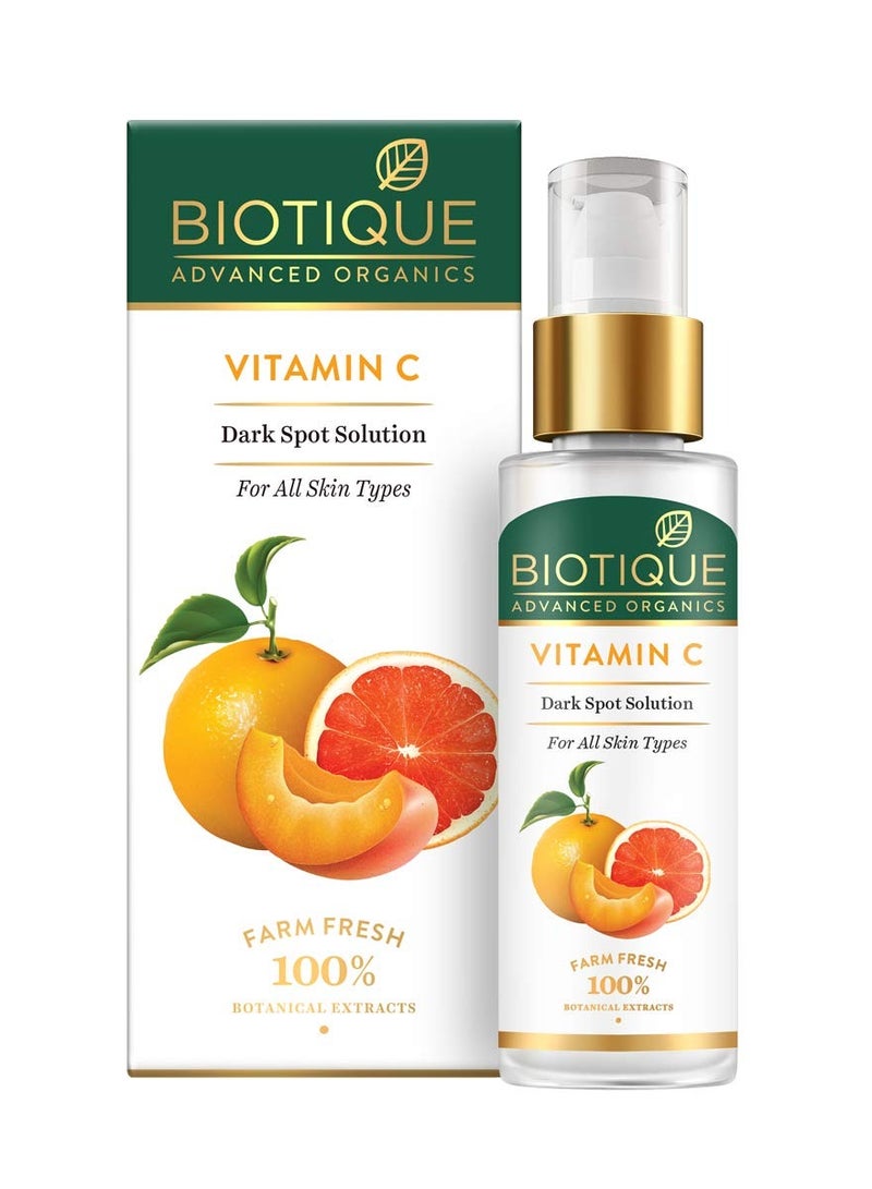 Biotique Vitamin C Dark Spot Solution Serum 30ml Brightening, Radiant Skin, Reduce Pigmentation All Skin Tone SLS & Paraben Free