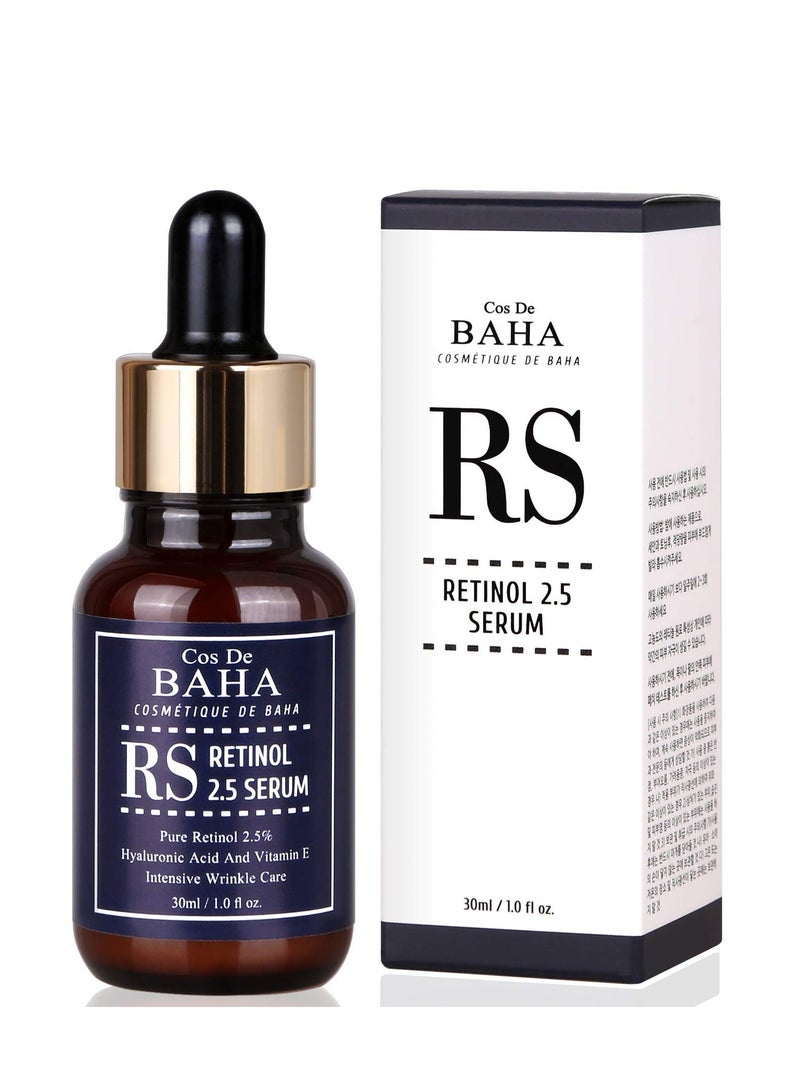 Cos de baha Retinol 2.5% Facial Serum with Vitamin E - Facial Crepe Erase + Diminishes Acne-prone + Age Spot Remover