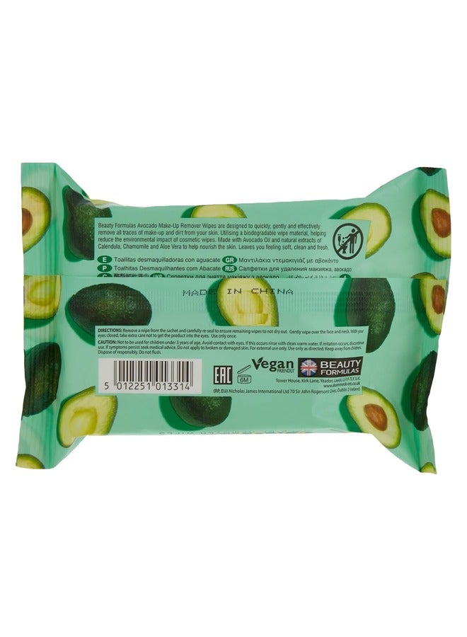 Gentle & Effective Avocado Make-Up Remover Wipes - 100 Biodegradable Wipes