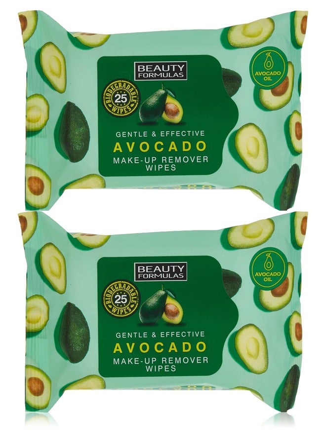 Gentle & Effective Avocado Make-Up Remover Wipes - 25 Biodegradable Wipes