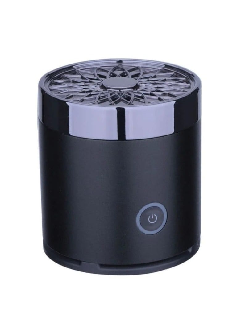 Round Metal Incense Bakhoor Burner for Home Work Black 9x7x7cm