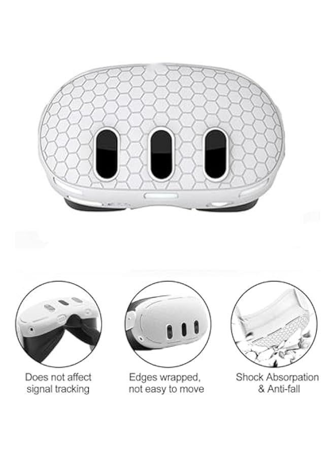 VR Accessories for Meta Quest 3, 6 in 1 Silicone Protective Case Set for Oculus Quest 3, Controller Grip Cover, VR Shell Cover, Face Cover (White)