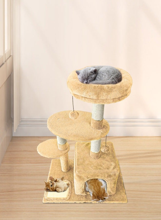 Cat Tree with Toy, Cat Tower condo for Indoor Cats, Cat House with Padded Plush Perch,Sisal Scratching Posts