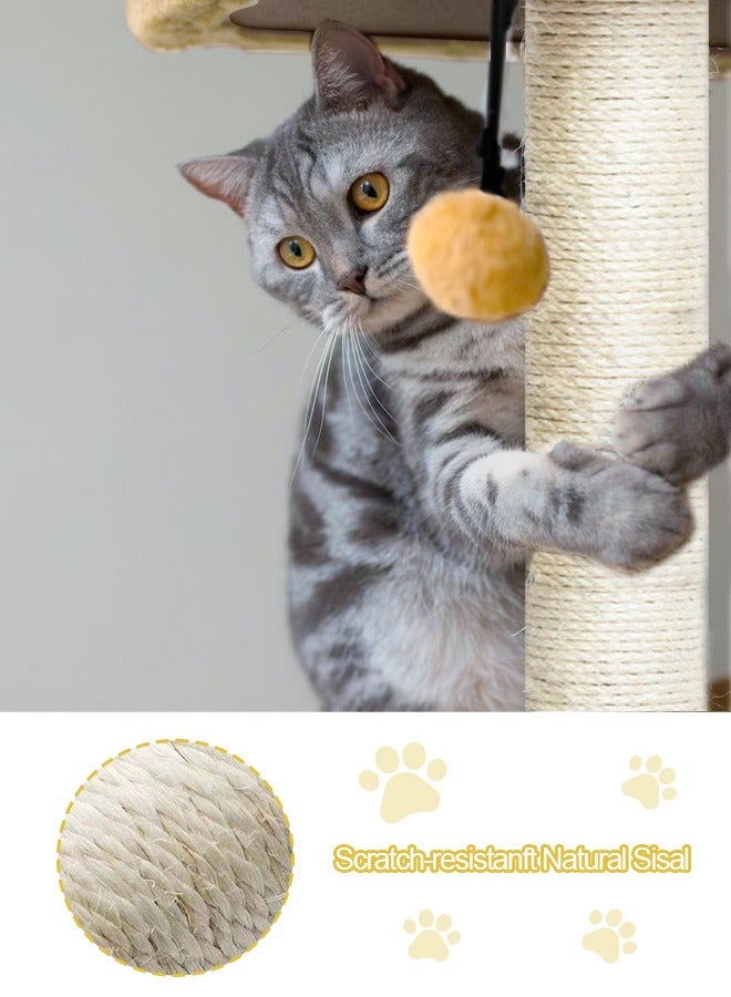 Cat Tree with Toy, Cat Tower condo for Indoor Cats, Cat House with Padded Plush Perch,Sisal Scratching Posts