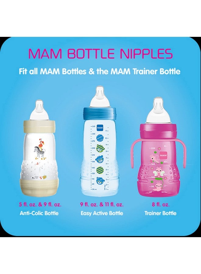 Mam Bottle Nipples Extra Slow Flow Nipple Size 0 For Newborn Babies And Older Skinsoft Silicone Nipples For Baby Bottles Fits All Mam Bottles 4 Count (Pack Of 1)