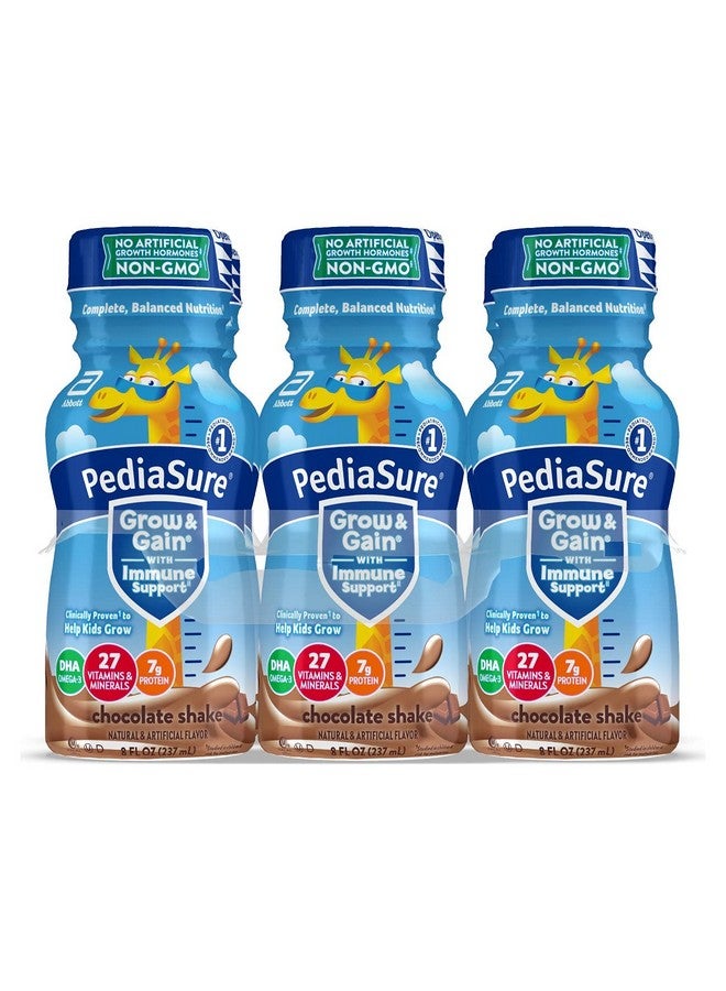 Grow & Gain With Immune Support Kids Protein Shake 27 Vitamins And Minerals 7G Protein Helps Kids Catch Up On Growth Nongmo Glutenfree Chocolate 8 Fl Oz (Pack Of 6)