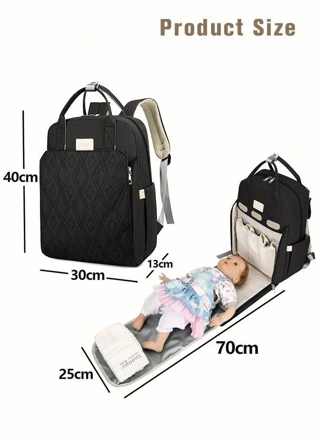 Fashionable Baby Diaper Backpack with Changing Station Waterproof Large Capacity Multifunction Maternity Mummy Bags