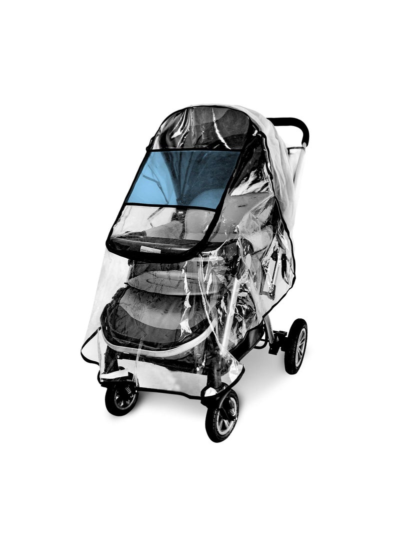 Stroller Rain Cover Weather Shield, Kastwave Universal Premium Stroller Accessory, Waterproof, Windproof Protection, Protect From Dust Snow, Baby Travel Safe Durable Clear Plastic