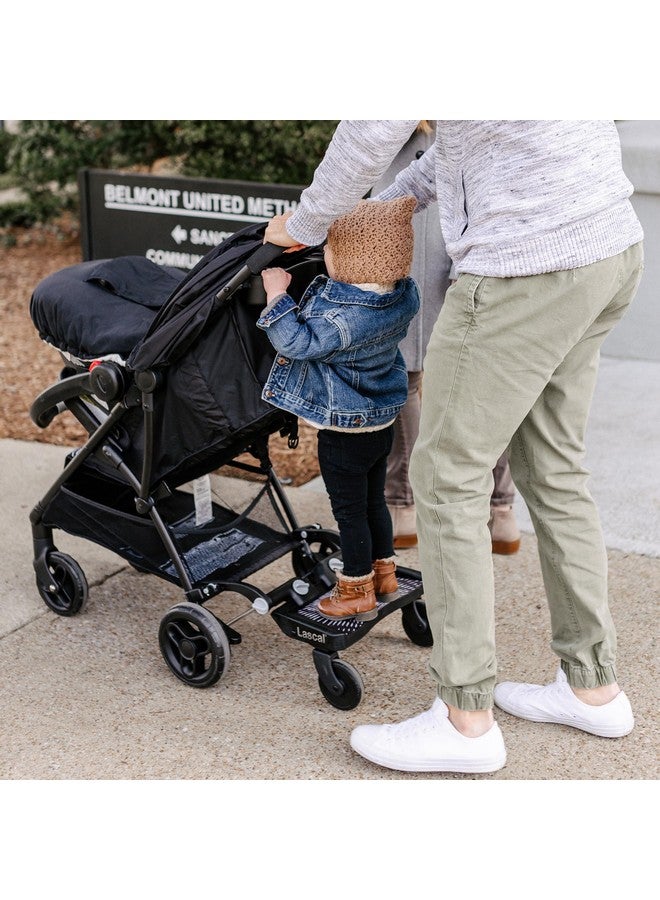 Buggyboard Mini Universal Stroller Board Fits 90% Of Strollers Including Uppababy Baby Jogger Bugaboo Stroller Attachment For Toddler To Ride & Stand Max Weight 66 Lbs Black