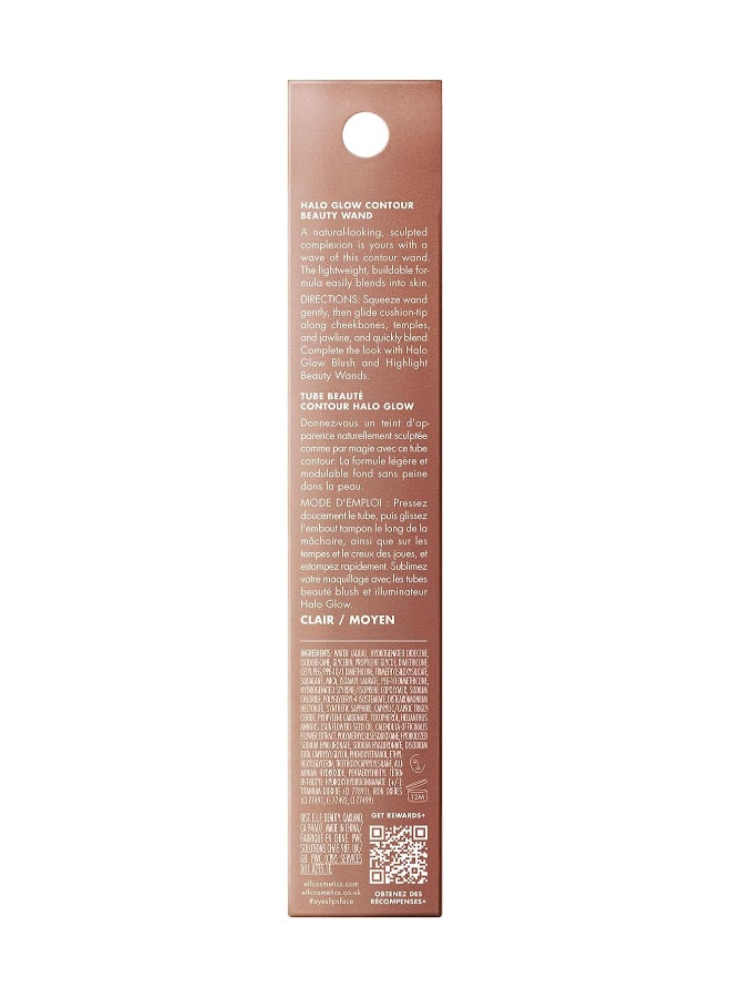 Halo Glow Contour Beauty Wand Liquid Contour Wand for a Naturally Shaped Look, Buildable Formula 10 ml Light/Medium