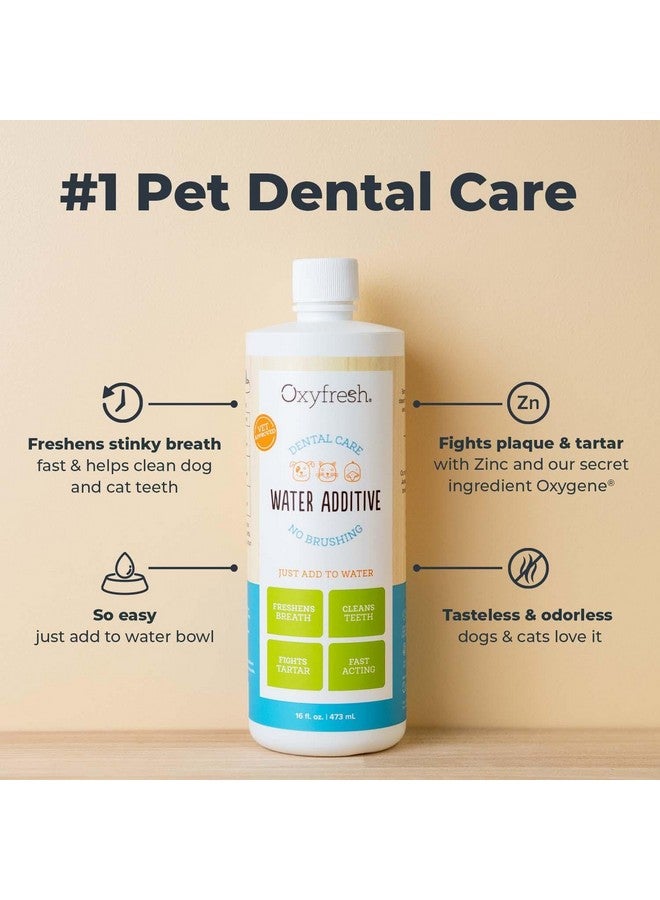 Premium Pet Dental Care Solution Pet Water Additive: Best Way To Eliminate Bad Dog Breath And Cat Bad Breath  Fights Tartar & Plaque  So Easy, Just Add To Water! Vet Recommended 16 Oz.