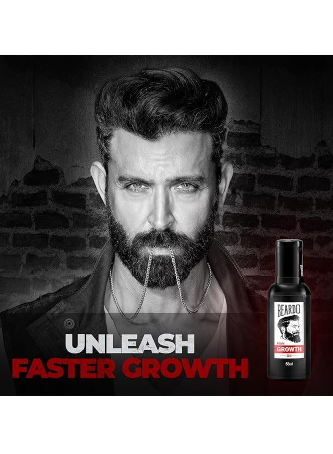 Beardo Beard & Hair Growth Oil 50ml & Derma Roller For Hair Growth 0.5 mm| Dermaroller | For Thicker & Longer Beard | Uneven, Patchy & Fast Beard Growth | For Stronger & Fuller Beard Hair