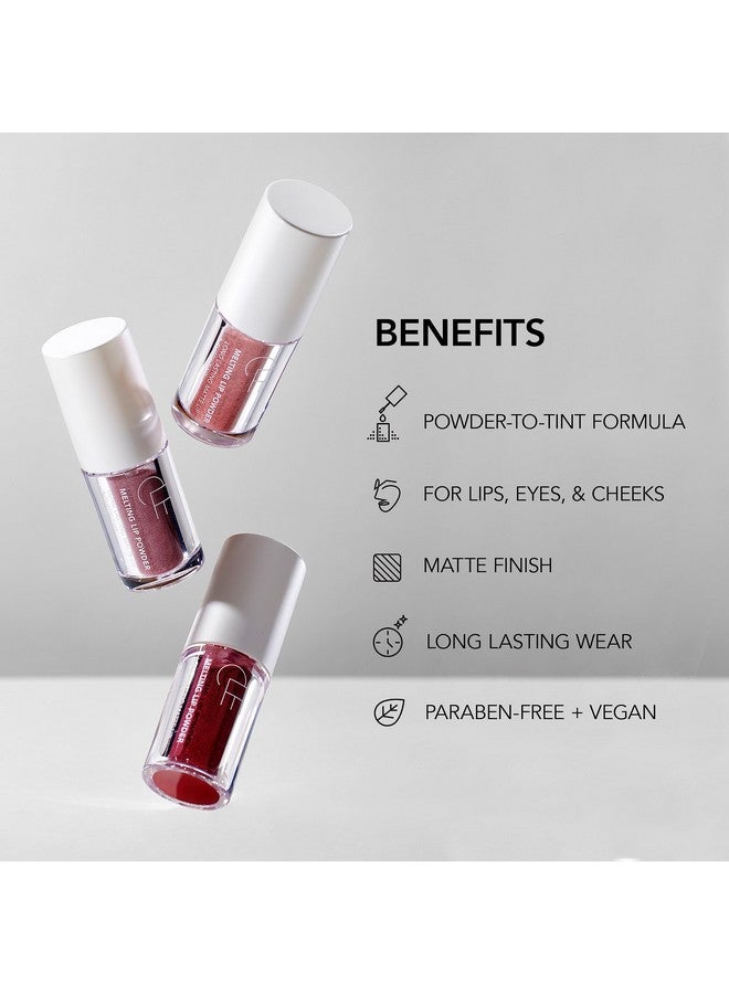 Cosmetics Lip Powder Makeup Essential That Turns Powder To Tint When Applied As Lip Stain Lip Tint Or On Cheeks And Eyes Long Lasting Matte Finish Berry Mauve 0.07 Oz