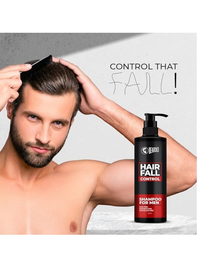 Beardo Hair Fall Control Shampoo For Men, 250 ml | Shampoo For Men With The Goodness Of Amla, Rosemary Oil, Aloe Vera and Brahmi | Strong Hair Shampoo