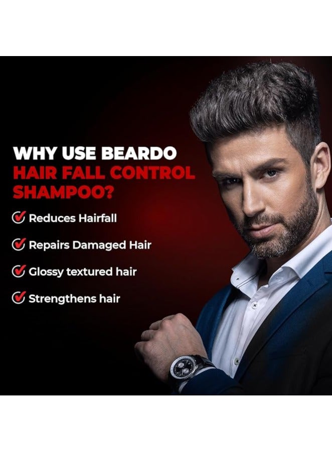 Beardo Hair Fall Control Shampoo For Men, 250 ml | Shampoo For Men With The Goodness Of Amla, Rosemary Oil, Aloe Vera and Brahmi | Strong Hair Shampoo