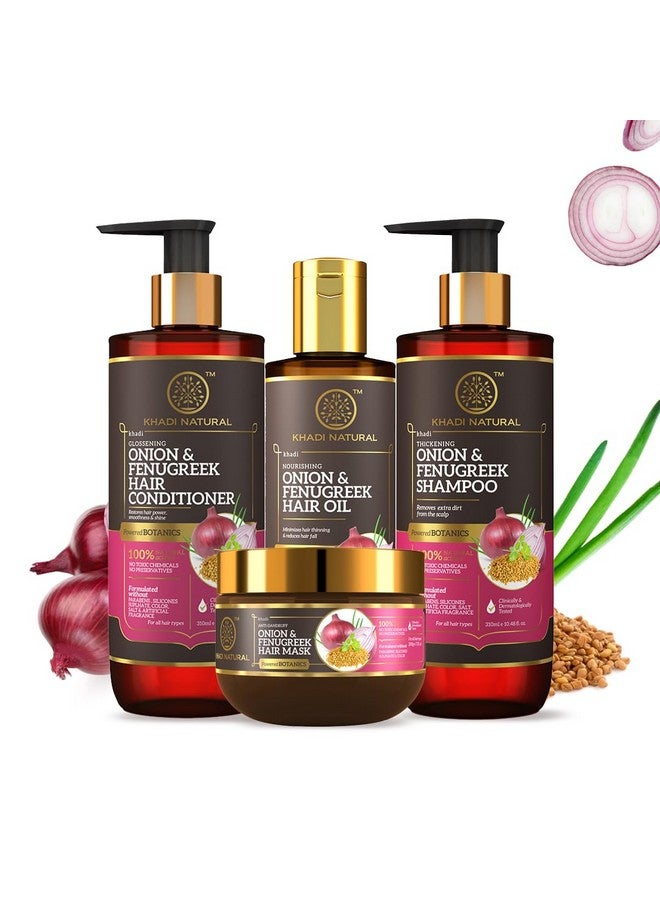 Hair Fall Control Solution|Onion & Fenugreek Shampoo 310Ml| Onion & Fenugreek Conditioner 310Ml|Onion & Fenugreek Hair Oil 200Ml|Onion & Fenugreek Hair Mask 200Gm