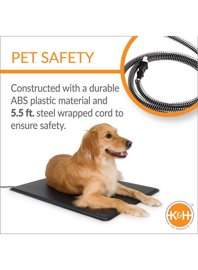 Heated LectroKennel Outdoor Dog Pad, Waterproof Dog And Cat Heating Pad, Kennel Warming Mat, Pet Warmer For Outside Animals, Anti Chew Cord, Black Medium 16.5 X 22.5 Inches