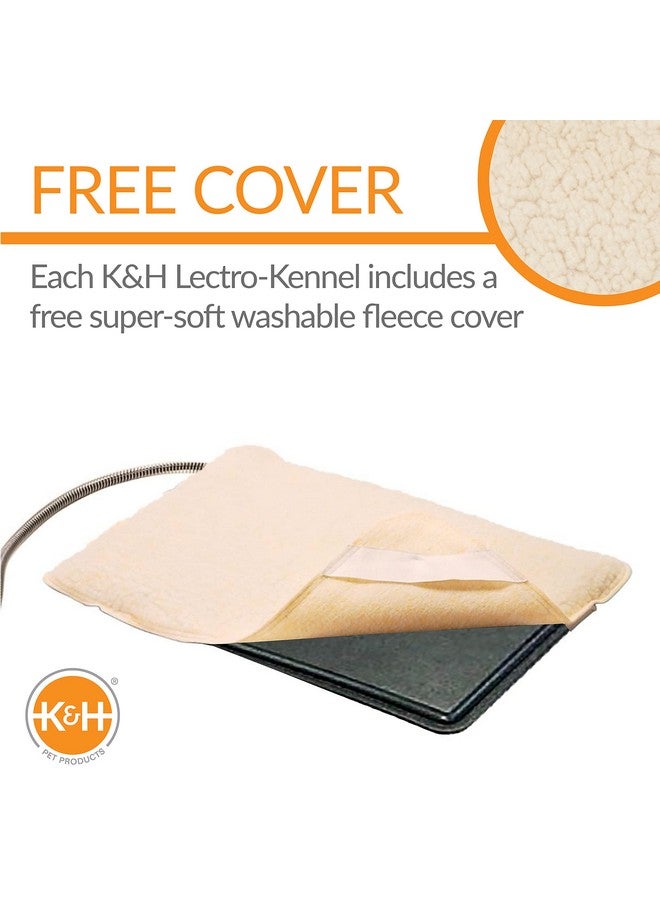 Heated LectroKennel Outdoor Dog Pad, Waterproof Dog And Cat Heating Pad, Kennel Warming Mat, Pet Warmer For Outside Animals, Anti Chew Cord, Black Medium 16.5 X 22.5 Inches