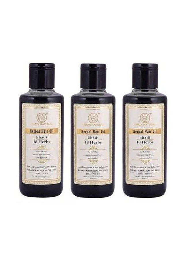 18 Herbs Paraben Free Hair Oil Pack Of 3 X 210Ml Hair Oil (630 Ml)