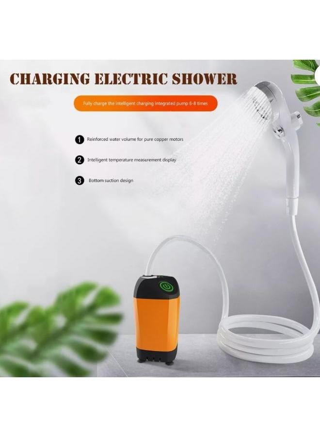 Outdoor Camping Shower Portable Electric Shower Pump Waterproof Outdoor Shower with Digital Display for Camping Hiking Travel