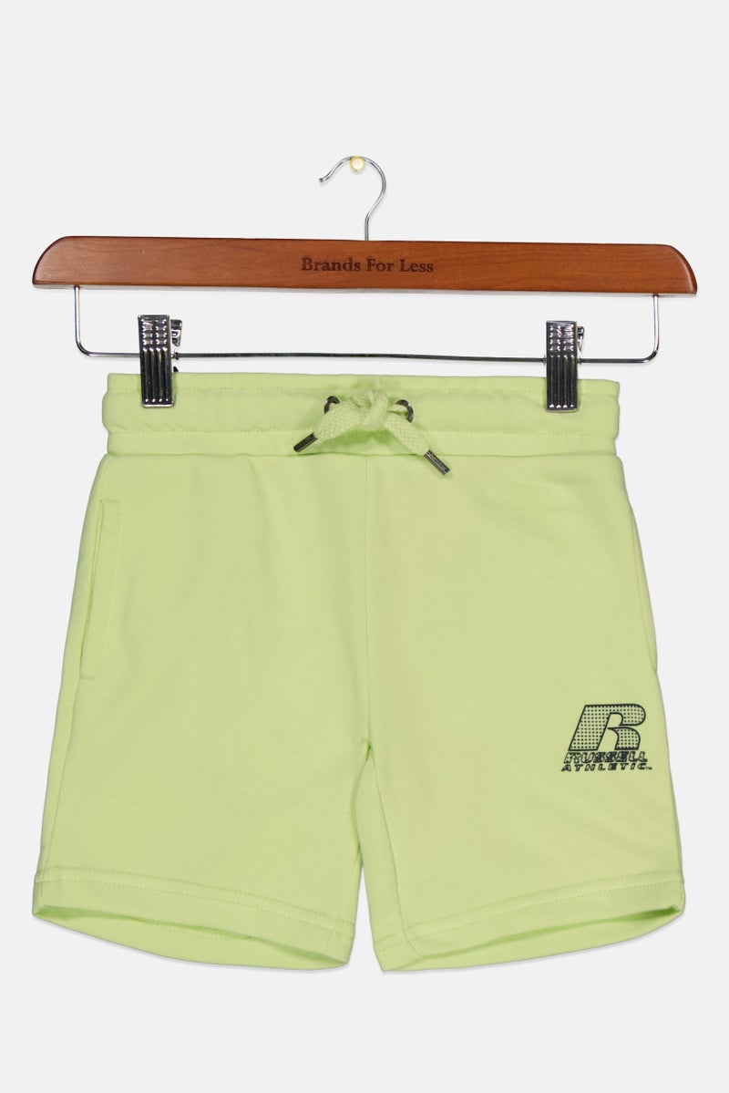 Toddlers Boy Brand Logo Basic Shorts, Mint Green