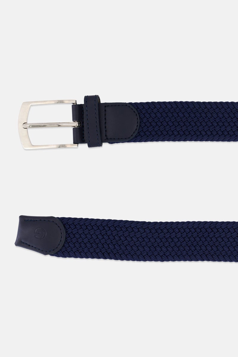 Men Textured Belt, Navy