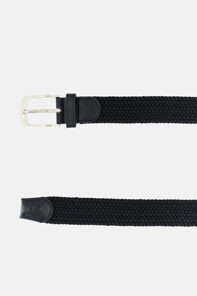 Men Textured  Buckle Belt, Black