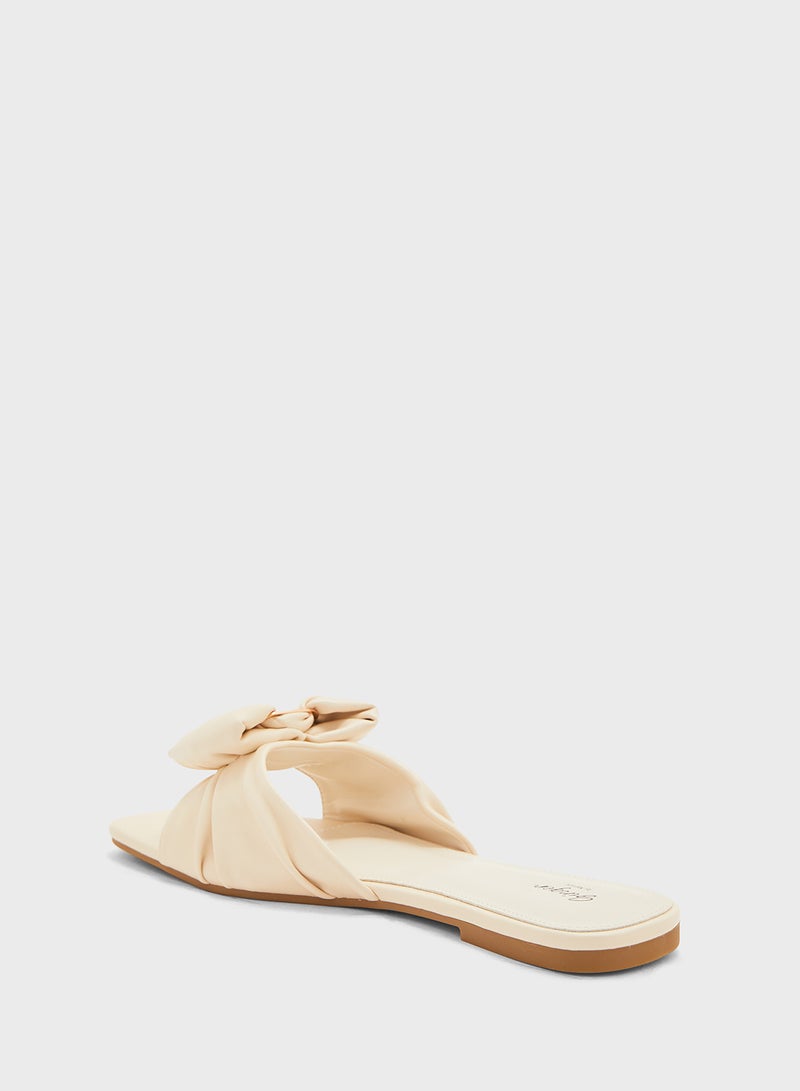 Oversized Bow Flat Sandal