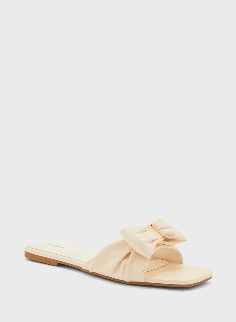 Oversized Bow Flat Sandal