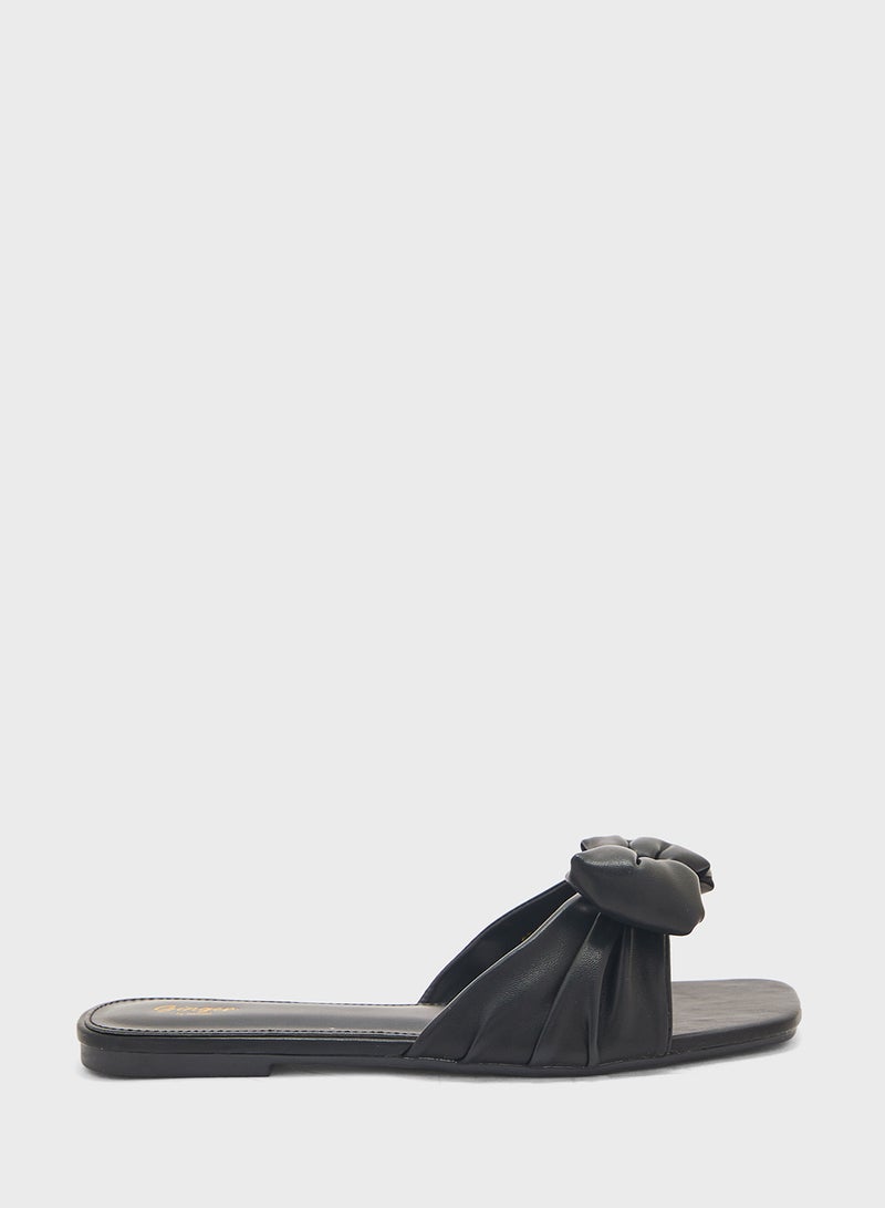 Oversized Bow Flat Sandal