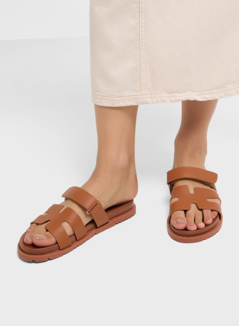 Gladiator Velcro Strap Flat Sandal