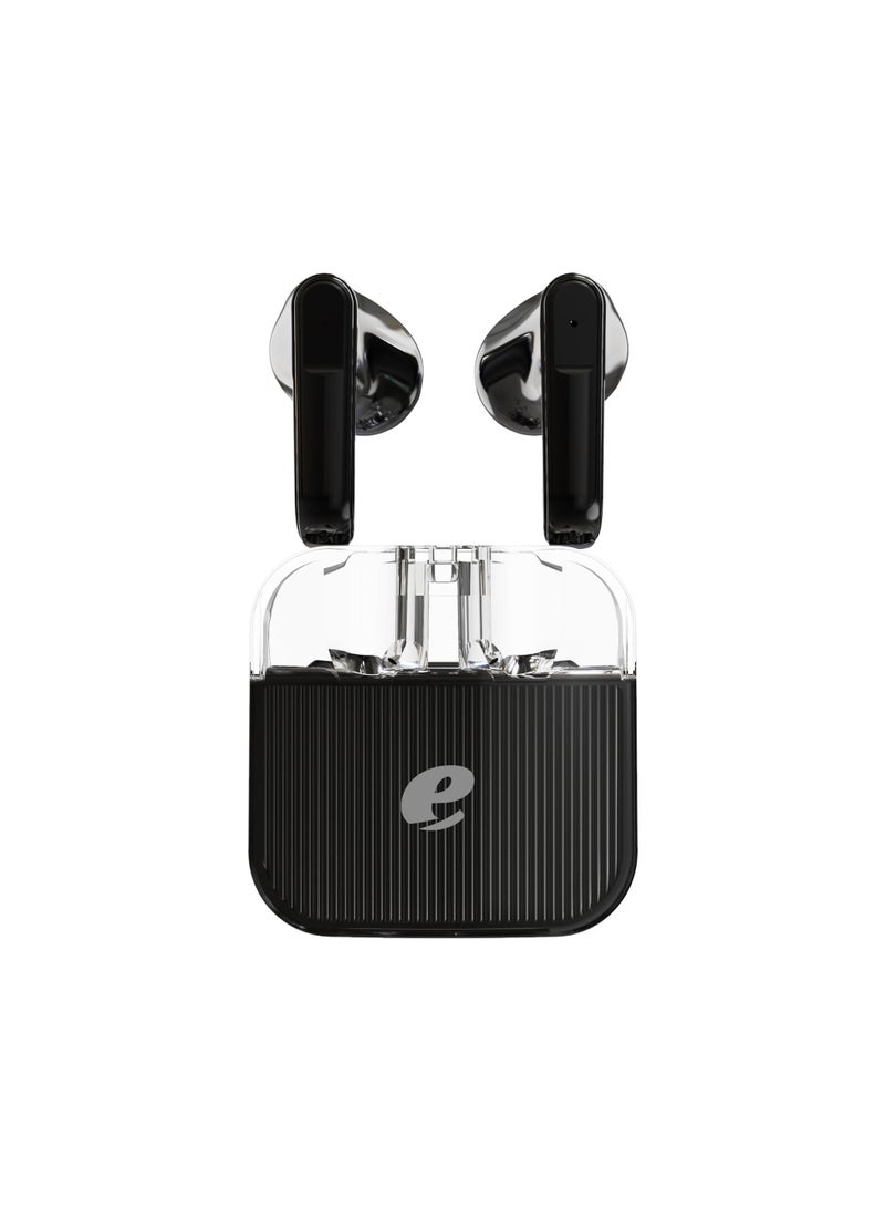 Wireless Bluetooth Earphones, Transparent Design with Surround Sound, Stable Connection, Compatible with iPhone, iPad, MacBook, Samsung, Black