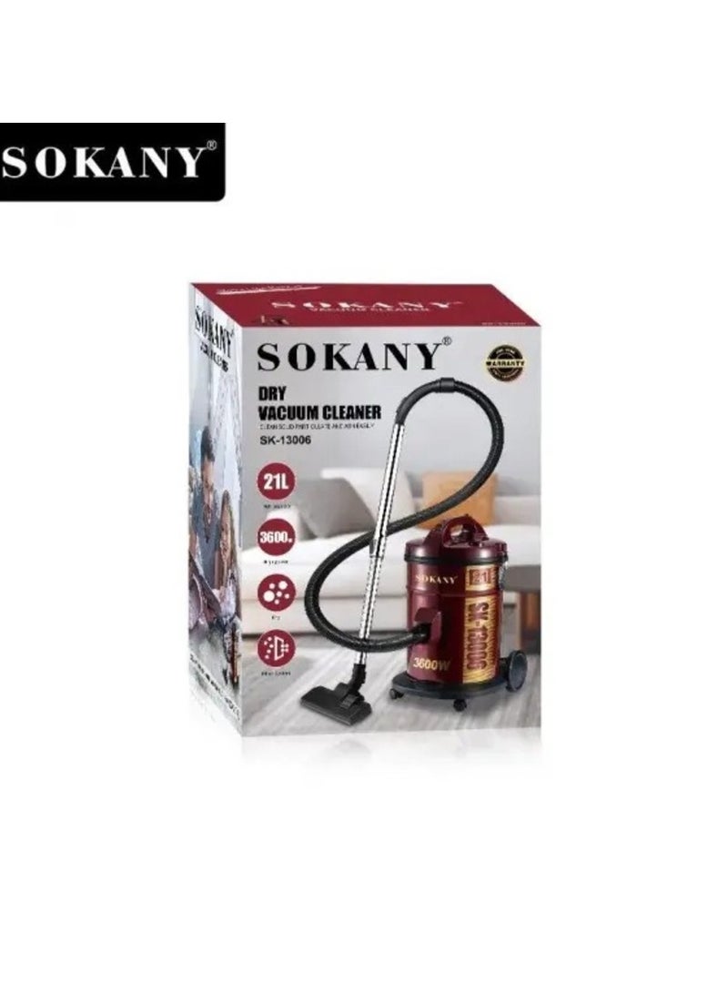 Sokany Vacuum Cleaner Super Suction 3600W 21L SK-13006