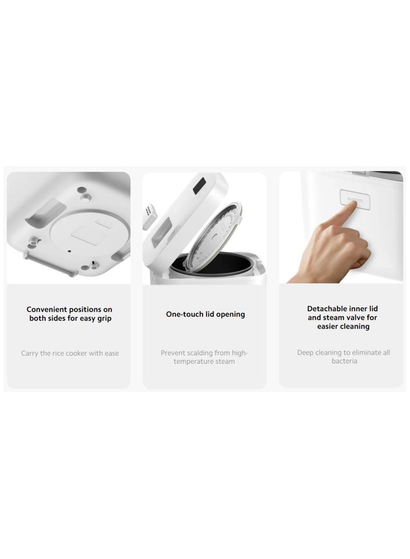 Multifunctional Rice Cooker 4L | 10-in-1 Functionality | High-Powered Heating | 6-layer Thick Non Stick Inner Pot | Top Touch 4 L 860 W BHR9044EU | MFB090-1 White