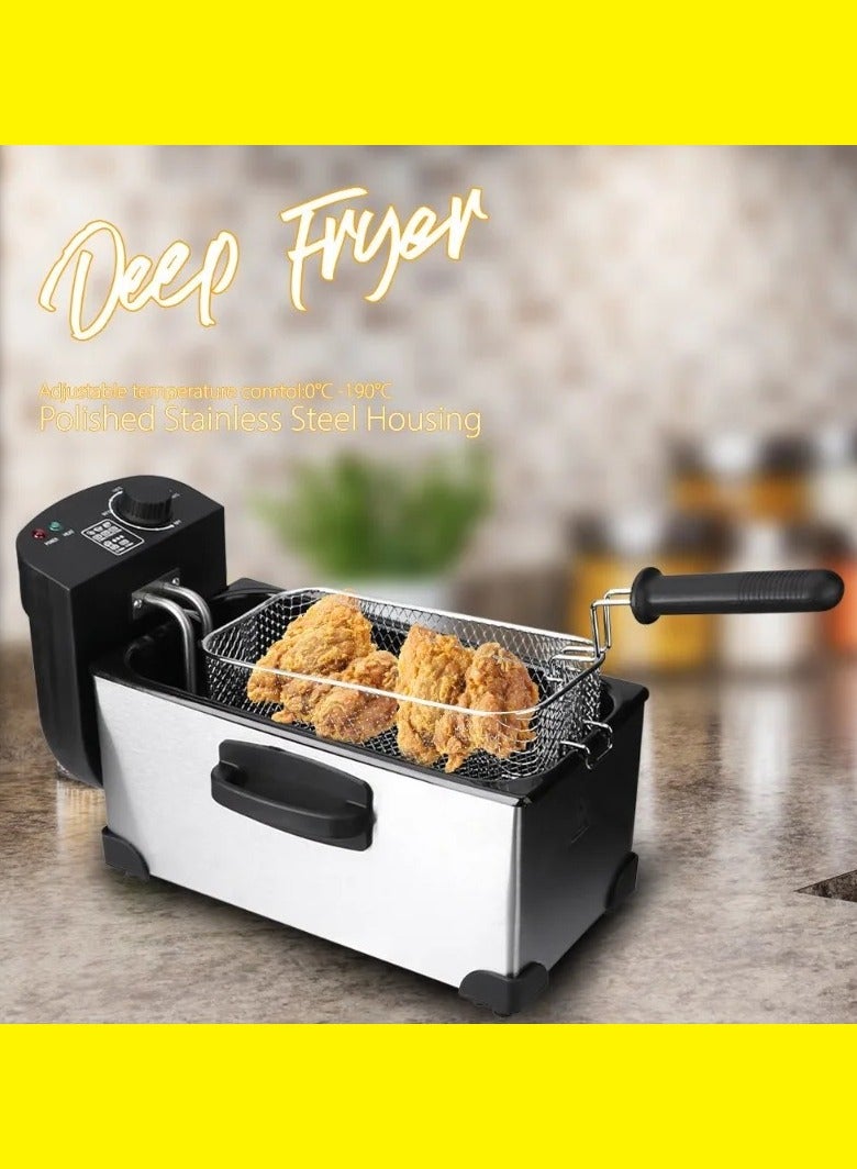 3.5L large capacity electric Deep fryer, French fries Deep fryer, household electric fryer, fried chicken ribs, French fries fryer