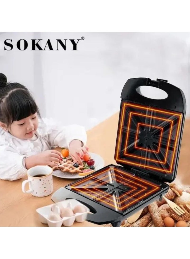 Sokany KJ-127 Houselin Electric Panini Press Grill and Sandwich Maker , Healthy Ceramic Nonstick Plates