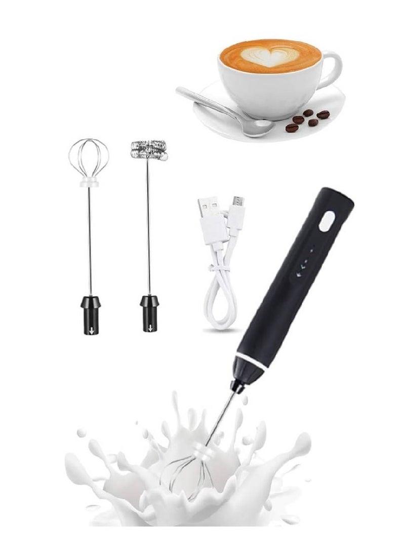 Rechargeable Milk Frother 3 Speeds Handheld Foam Maker With Stainless Whisk For Coffee, Latte, Cappuccino, Chocolate, Milk Tea, Coconut Milk, Durable Frother Drink Mixer, Lc-Mrkmixer