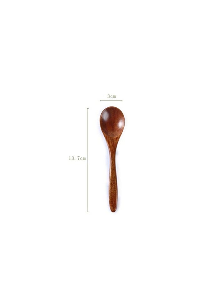 6Pcs Wooden Spoon Honey Spoon Multi-purpose Wood Spoon Soup Spoon Teaspoon for Coffee Tea Jam