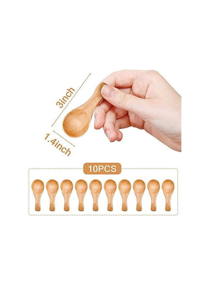 Small Wooden Teaspoon, Wooden Teaspoon Small Teaspoons Serving Wooden Utensils for Salt Spoon Honey Coffee Tea Sugar Salt