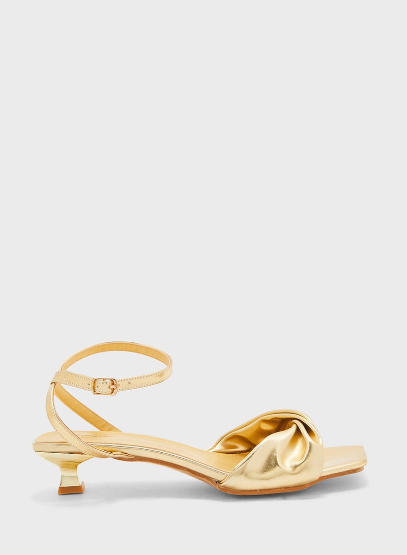 Twisted  Ankle Strap Heel Sandal