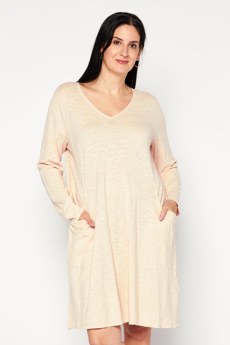 Women Plain Casual Mini Dress, Pink