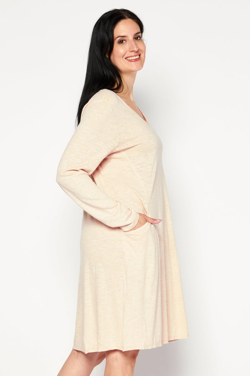Women Plain Casual Mini Dress, Pink