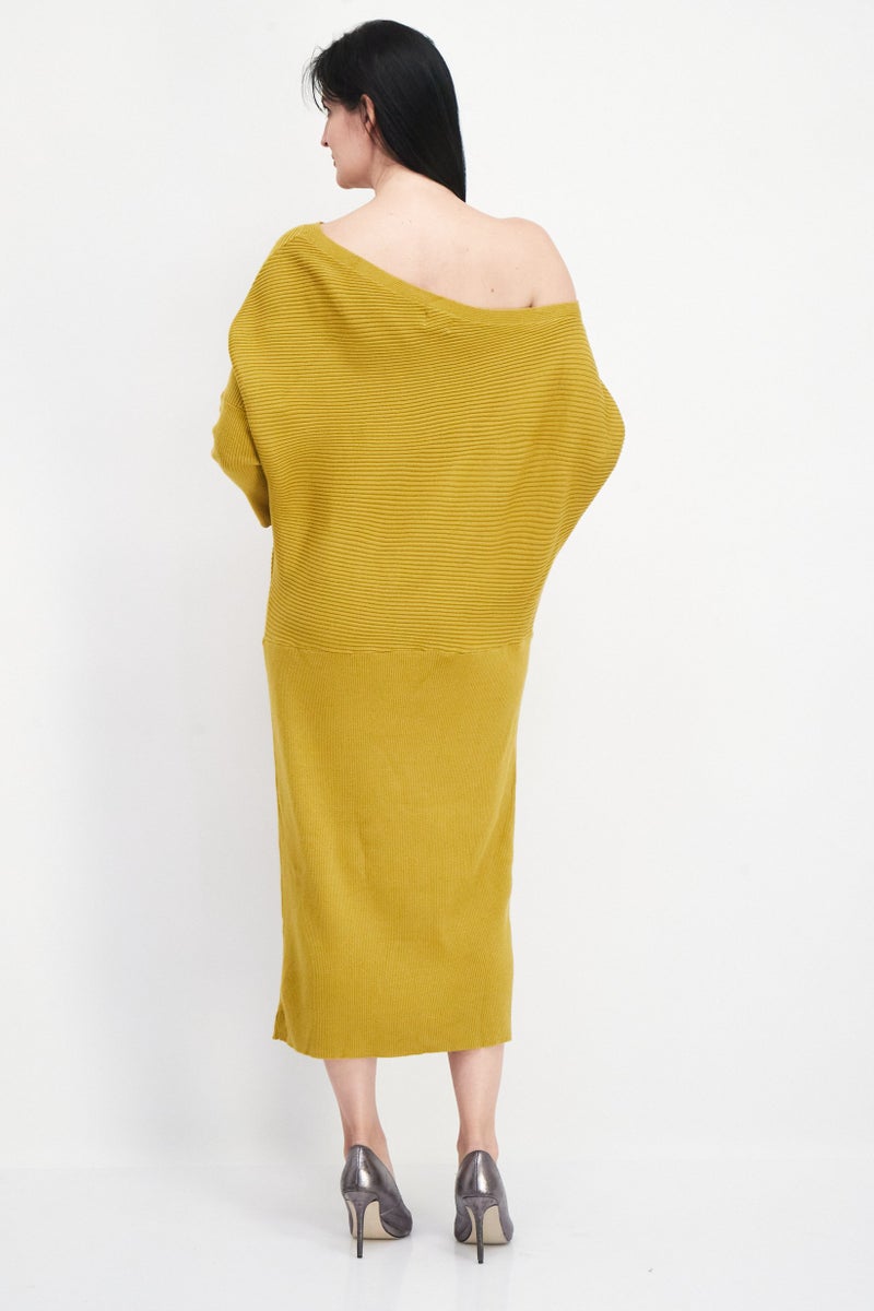 Women Plus Size Textured Sweater Dress, Olive